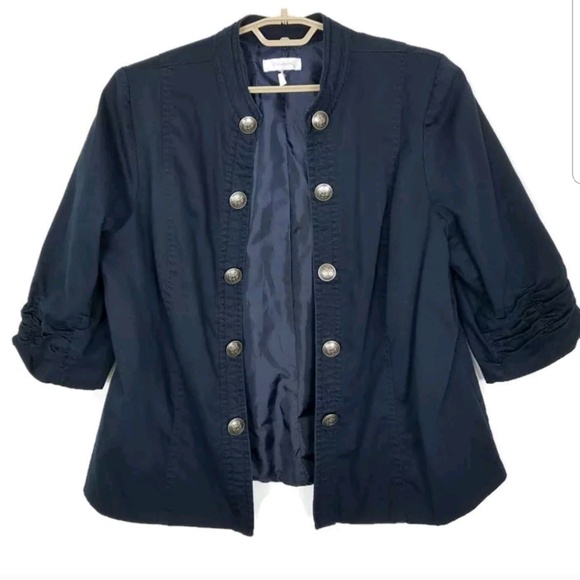 dressbarn Jackets & Blazers - Dressbarn Nautical Navy Blue Blazer Size 2X